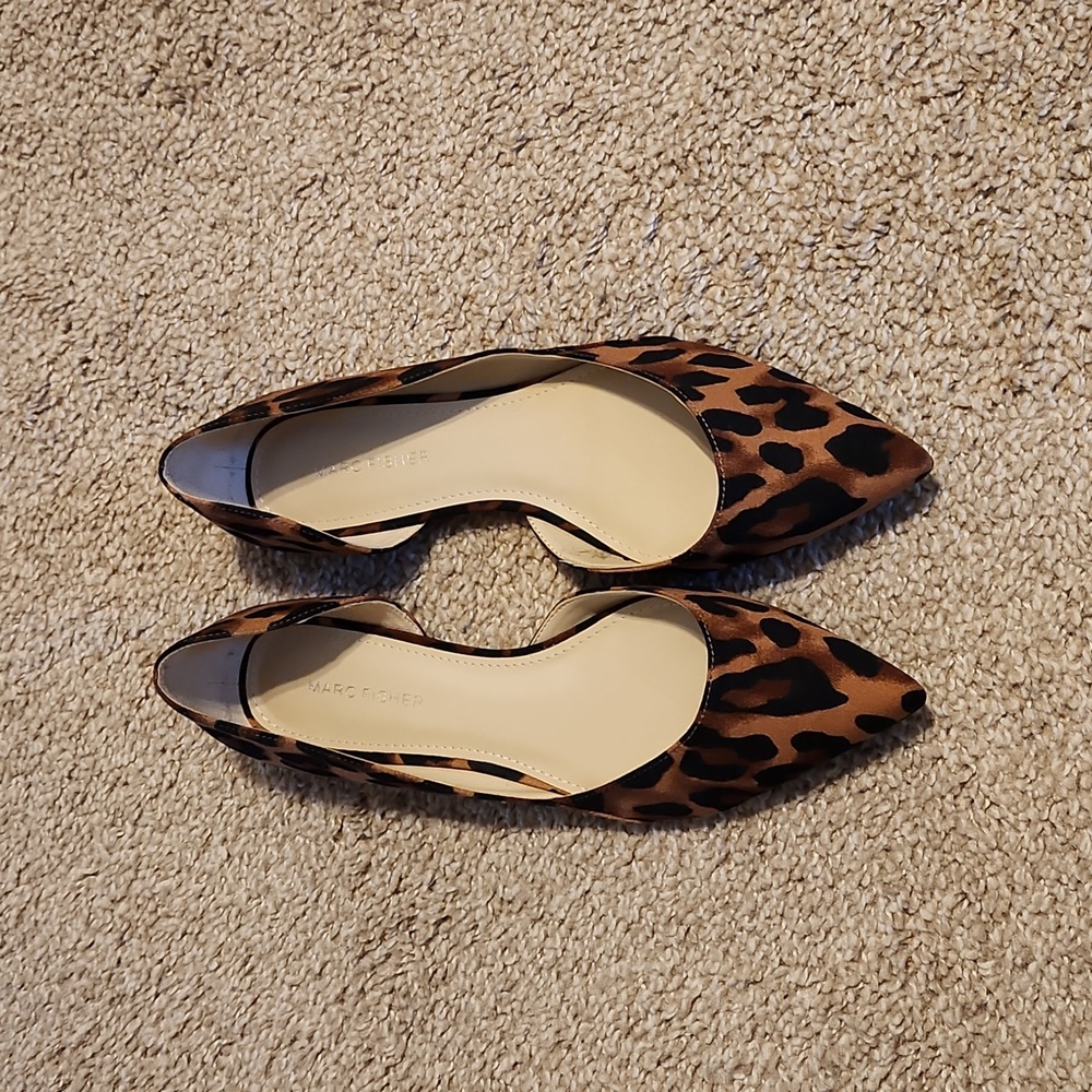 Marc Fisher Brown Leopard Print Flats